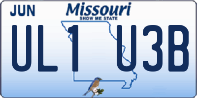 MO license plate UL1U3B