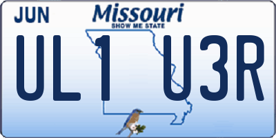 MO license plate UL1U3R