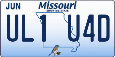 MO license plate UL1U4D