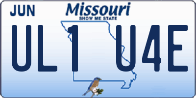 MO license plate UL1U4E