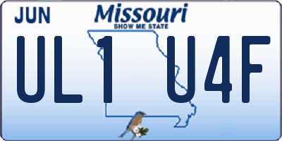 MO license plate UL1U4F