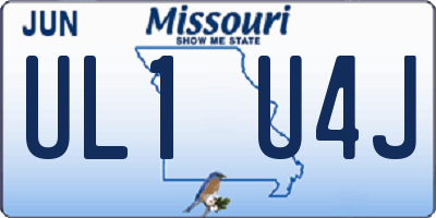MO license plate UL1U4J