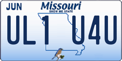 MO license plate UL1U4U
