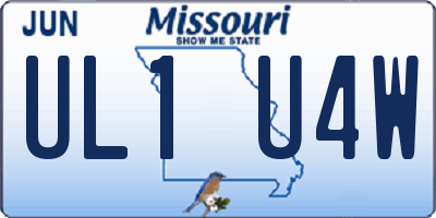 MO license plate UL1U4W