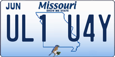 MO license plate UL1U4Y