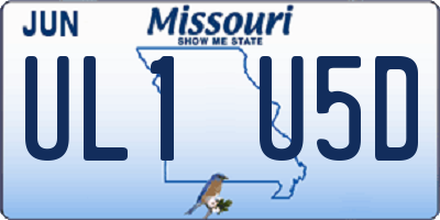 MO license plate UL1U5D
