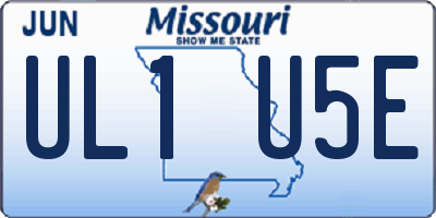 MO license plate UL1U5E