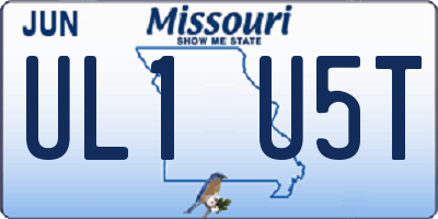 MO license plate UL1U5T