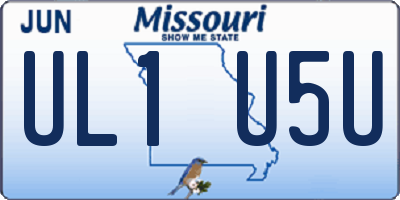 MO license plate UL1U5U