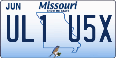 MO license plate UL1U5X