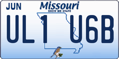 MO license plate UL1U6B