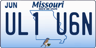 MO license plate UL1U6N