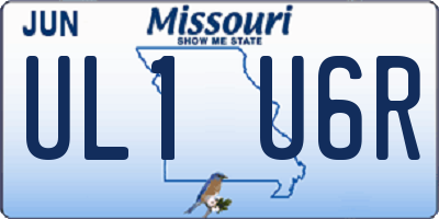 MO license plate UL1U6R