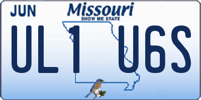 MO license plate UL1U6S