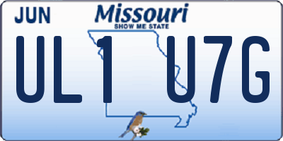 MO license plate UL1U7G