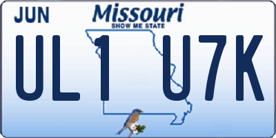 MO license plate UL1U7K