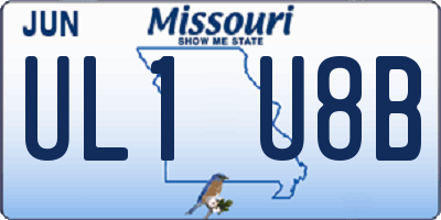 MO license plate UL1U8B