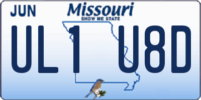 MO license plate UL1U8D