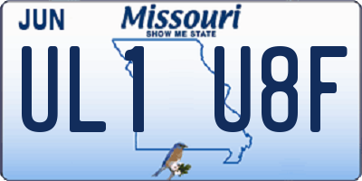 MO license plate UL1U8F