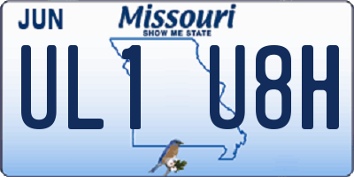 MO license plate UL1U8H