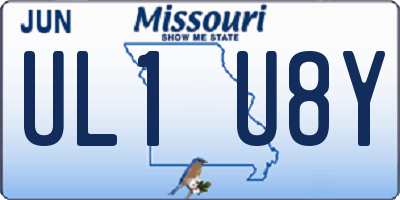 MO license plate UL1U8Y