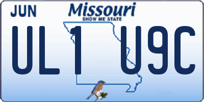 MO license plate UL1U9C