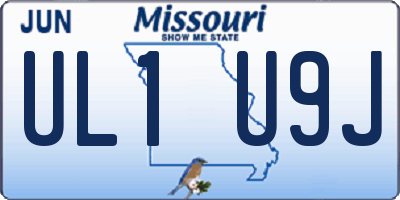 MO license plate UL1U9J