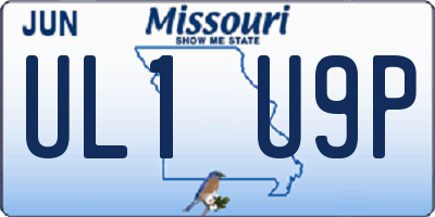 MO license plate UL1U9P