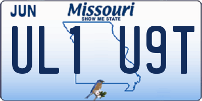 MO license plate UL1U9T