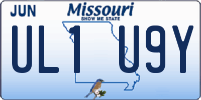 MO license plate UL1U9Y