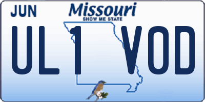 MO license plate UL1V0D