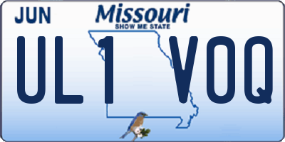 MO license plate UL1V0Q