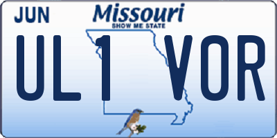 MO license plate UL1V0R