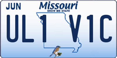 MO license plate UL1V1C