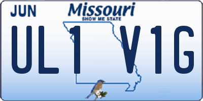 MO license plate UL1V1G