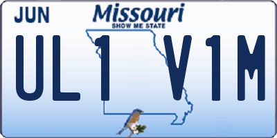 MO license plate UL1V1M