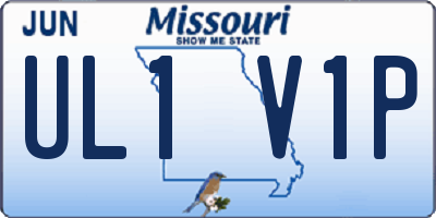 MO license plate UL1V1P