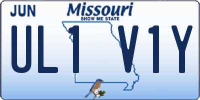 MO license plate UL1V1Y