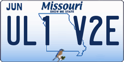 MO license plate UL1V2E