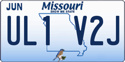 MO license plate UL1V2J