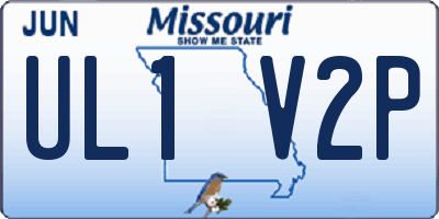 MO license plate UL1V2P
