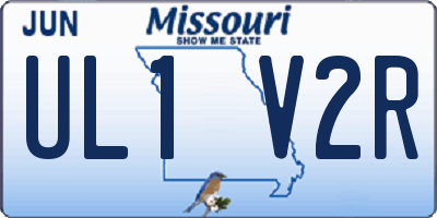 MO license plate UL1V2R