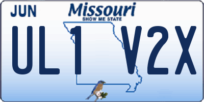 MO license plate UL1V2X