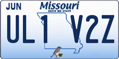 MO license plate UL1V2Z