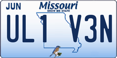 MO license plate UL1V3N