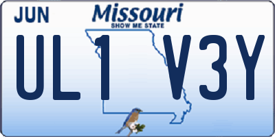 MO license plate UL1V3Y