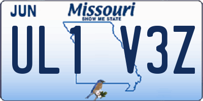 MO license plate UL1V3Z