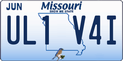 MO license plate UL1V4I