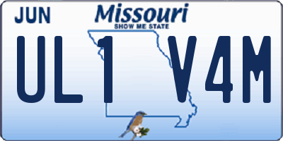 MO license plate UL1V4M