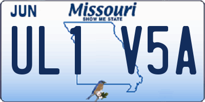 MO license plate UL1V5A